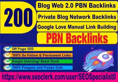 Permanent 200 High PA DA TF CF,  Do Follow High Quality Blog Web 2.0 PBN Backlinks.