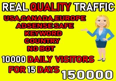 I will send real quality traffic from USA, CANADA, EUROPE