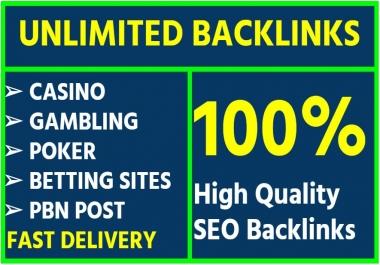 Indonesia,  Korean & Thailand Unlimited Unique backlinks Casinos,  PBN Posts,  Betting sites,  Gambling