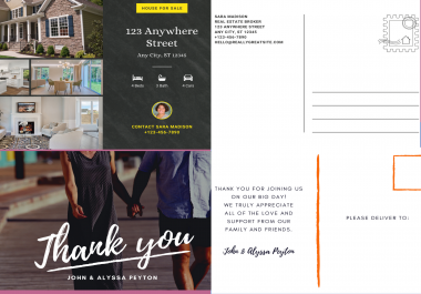 I will design any size print ready postcard