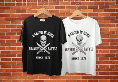 I will do unique graphic T-shirt design merchandise