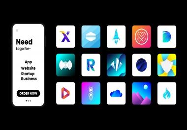 I will design your creative modern startup tech software app and attractive website logo