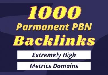 I will provide 1000 Parmanent PBN Backlinks from 50+ high da pa sites