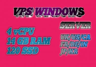 HOT SALE RDP/VPS Windows 4 vCPU 14GB RAM 120 SSD For 30 Days