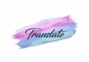 Translate anything for you in any language you need