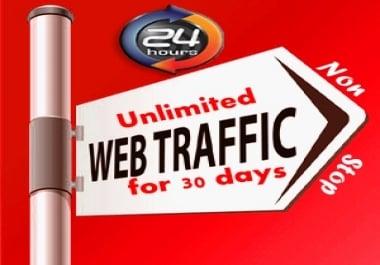 UNLIMITED HUMAN TRAFFIC BY Google Twitter Youtube and many more to web site for 30 days