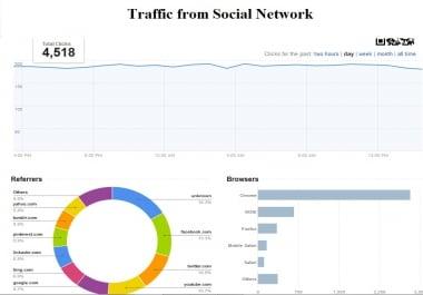 give you 4000 visitors daily from social network for 30days