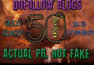 I will create 50 highpr blog comment backlinks do follow PR2 to PR6