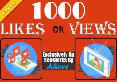 Get Instant 1000 Likes Or 10,000 Views