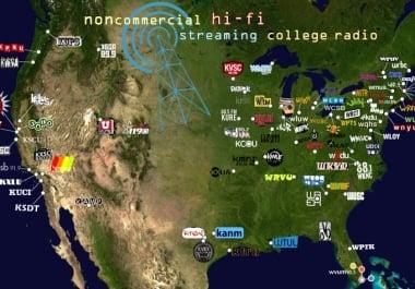send your song to the most popular college radio stations in the picture below