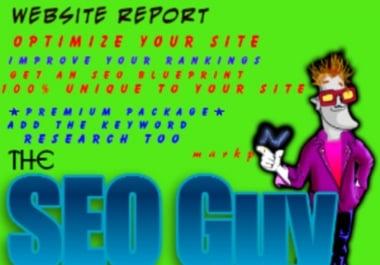 I will write an SEO action plan for your site on how to optimize it and get it ranking