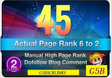 I will provide 45 Manual DoFollow Blog Comment Actual PR 6 To 2