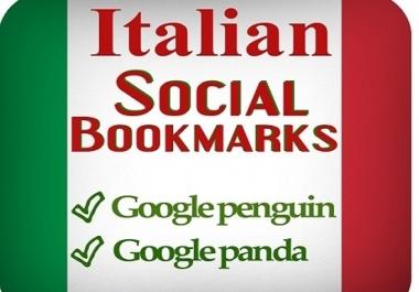 submit more than 10 ITALIAN high pr social bookmarks for your website, Italy only