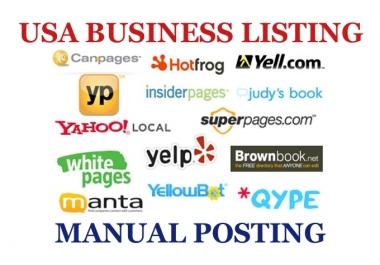 do 35 local business listing in high Page rank US directories or citations