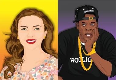 Draw you as realistic TOON VECTOR