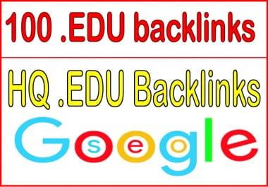 Build 100 HQ. EDU backlinks