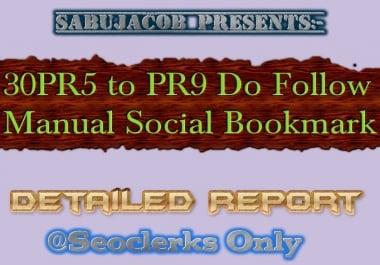 30 PR5 to PR9 Do Follow Social Bookmarks