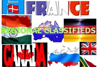 I will manually post 30 high page rank Local or regional classifieds for your business