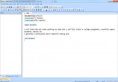 Transcribe, convert and create. pdf files using LaTeX