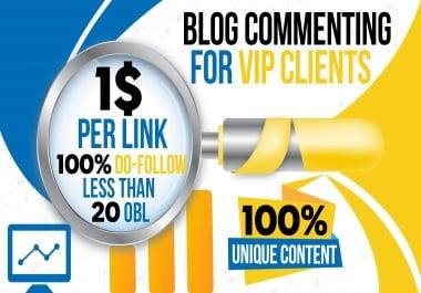 Provide 25 unique blog commenting with unique content on low obl pages