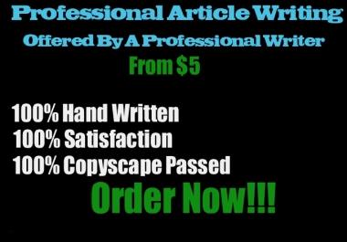 I will professionally Write A 600 Word Unique SEO Article