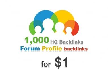 1000 forum profiles backlinks for your website