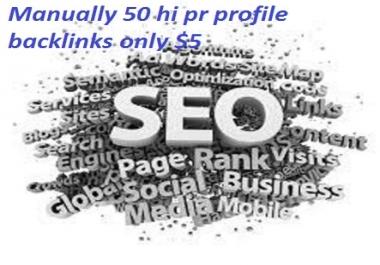 Manually 50 High AUTHORITY Pr5-Pr8 Backlinks