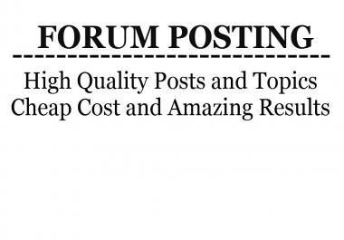 Post 10 quality posts or topics on your forum