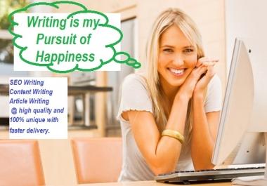 I will write 300 up to 400 words seo unique articles