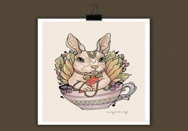 I will DRAW your PET or animals in my style