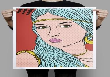 I will draw YOUR PHOTOS into Pop ART comic style