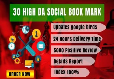 Boom Boom 30 High DA Social Bookmark for your website or blog or video-Boost Your Ranking