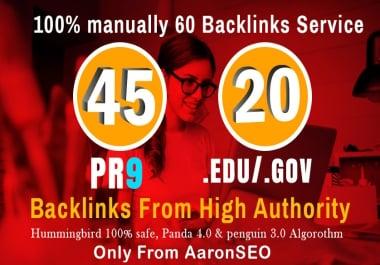 I will manually do 40 PR9 + 20 EDU/GOV Safe SEO High Pr Backlinks 2021 Best Results
