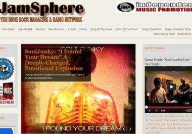 publish your Music Profile w/Bio,  Pics + Links to JAMSPHERE + Tweet to 200k Fans