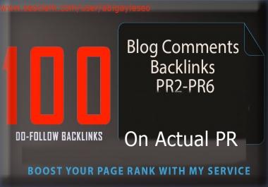 I'll create By hand 100 PR2 For you to PR6 weblog remarks substantial public relations BACKLINKS.
