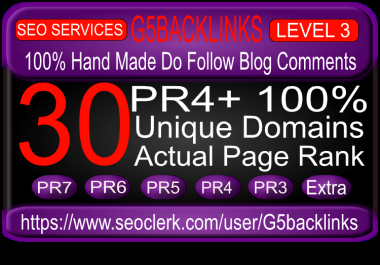 give you 30 high PR blog comment on actual PR7 to PR4 all unique domains