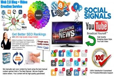 Top 25 Web 2.0 Blogs Network Creation Service High Quality Web 2.0 Homepages + Video