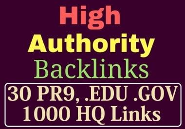 manually do 30 PR9,  EDU/GOV and 1000 Safe SEO Backlinks 2019 Best Results