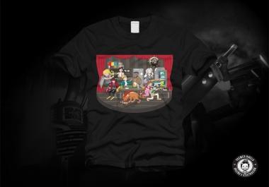 Design a beauty illustration for a t-Shirt