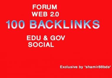 Manually 100 Web 2.0 Blogs,  Top Brands,  PDF,  Forum,  Edu & Social Mix Links - DA55-100