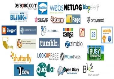 Build 50 web 2.0 blog of Highest Quality & Most Effective Links
