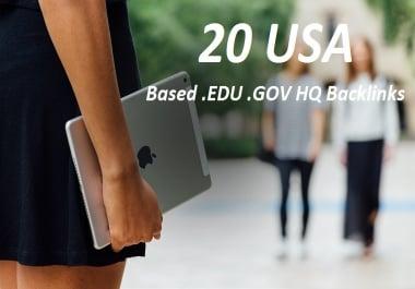 I will Create 20 USA Based Edu and Gov Backlinks