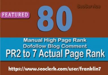 I will do professionally high Authority 80 PR 2 to7 manual Do follow Back links
