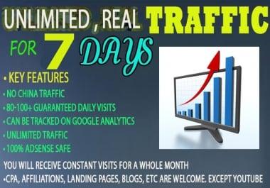 I will drive keyword targeted Website TRAFFIC to your website for 7 days