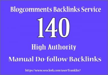 140 High Authority blog comments backlinks