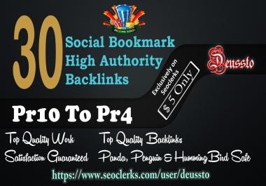 submit your site on Top 30 Social bookmark Pr10 to Pr4