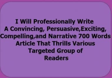 I Will Write a Unique 700 Words Article