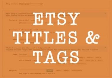 Etsy SEO Write 4 Titles and Tags