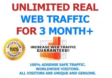 03 Month Website Promotion and Drive Visitors Traffic To WEBSITE OR ANY LINK