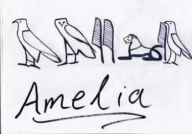 write your name with Hieroglyphic calligraphy
